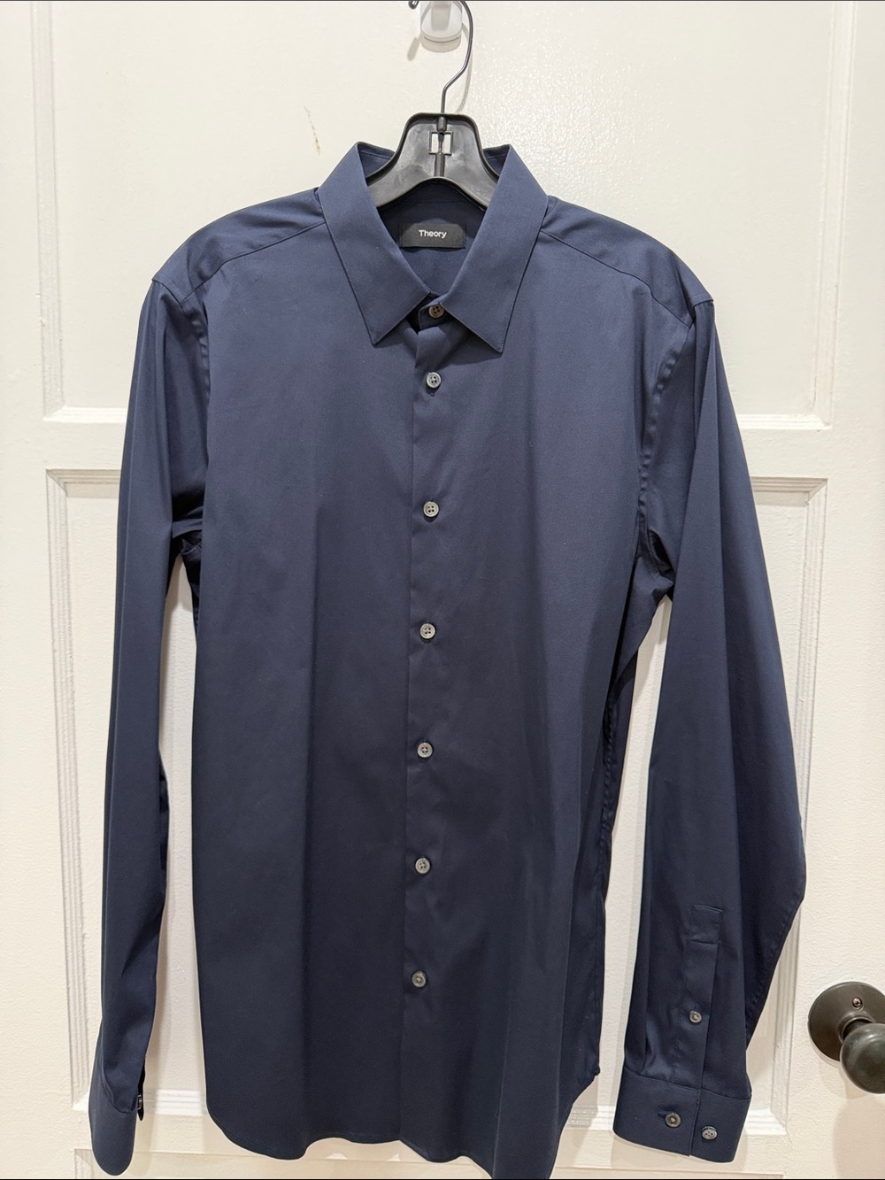 Theory Men's Dark Navy Dress Shirt - Long Sleeve